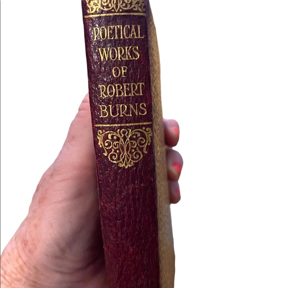 Antique 1920 Red Leather UK Collins Poetical Works of Robert Burns Gold Letter - Picture 4 of 16